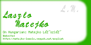 laszlo matejko business card